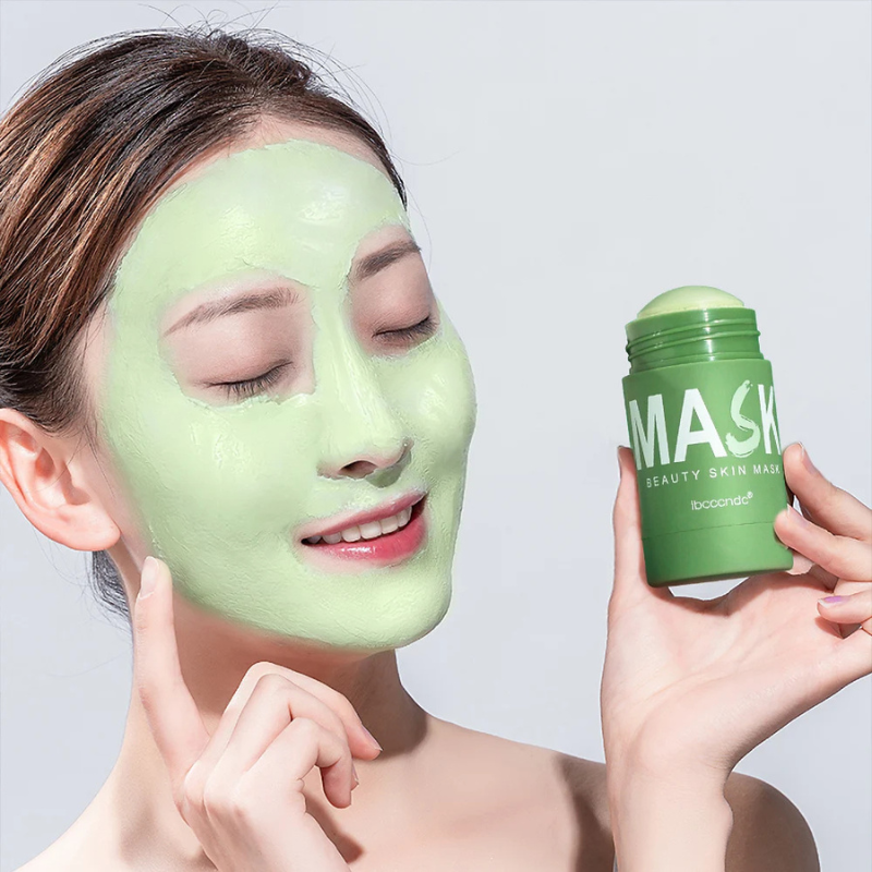 Máscara Facial de Chá Verde em Bastão 40g – Limpeza Profunda, Controle de Oleosidade e Redução de Poros