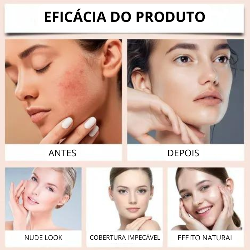 Base Stick Coreana 2 em 1 - Cobertura Impecável com Toque Natural