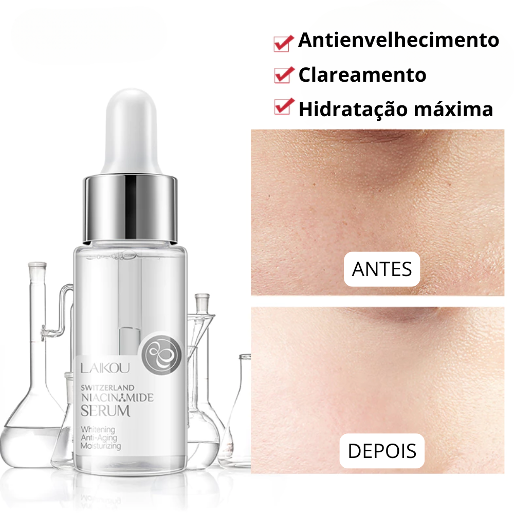 Sérum Facial de Nicotinamida 17ml — Clareador, Hidratante e Antissinais