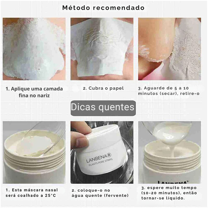 Máscara de Limpeza Nasal com Aloe Vera - Remova Cravos e Acnes com Eficácia Lanb