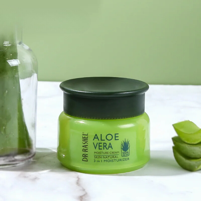 Creme Facial Natural de Aloe Vera – Tratamento para Acne, Hidratante, Reparador After Sun, Clareador e Suavizante