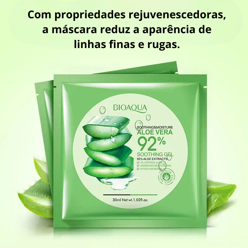 (Compre 1 e Leve 3) Máscara Facial de Colágeno Natural com Aloe Vera - Antienvelhecimento, Hidratante e Clareadora