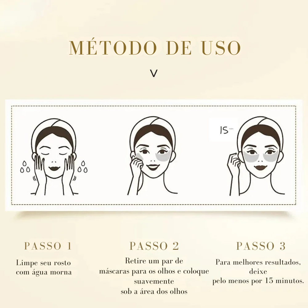 Máscara Coreana Hidratante de Colágeno Dourada para os Olhos – 60 Unidades
