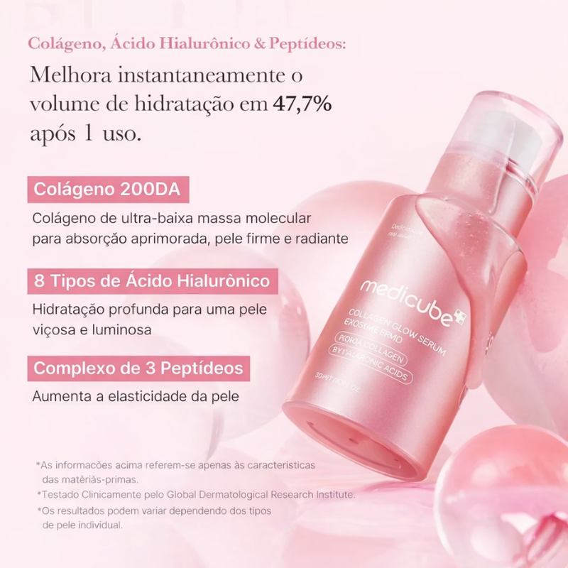 Medicube PDRN Pink Collagen Exosome Shot 7500 – Sérum Coreano Hidratante e Anti-idade