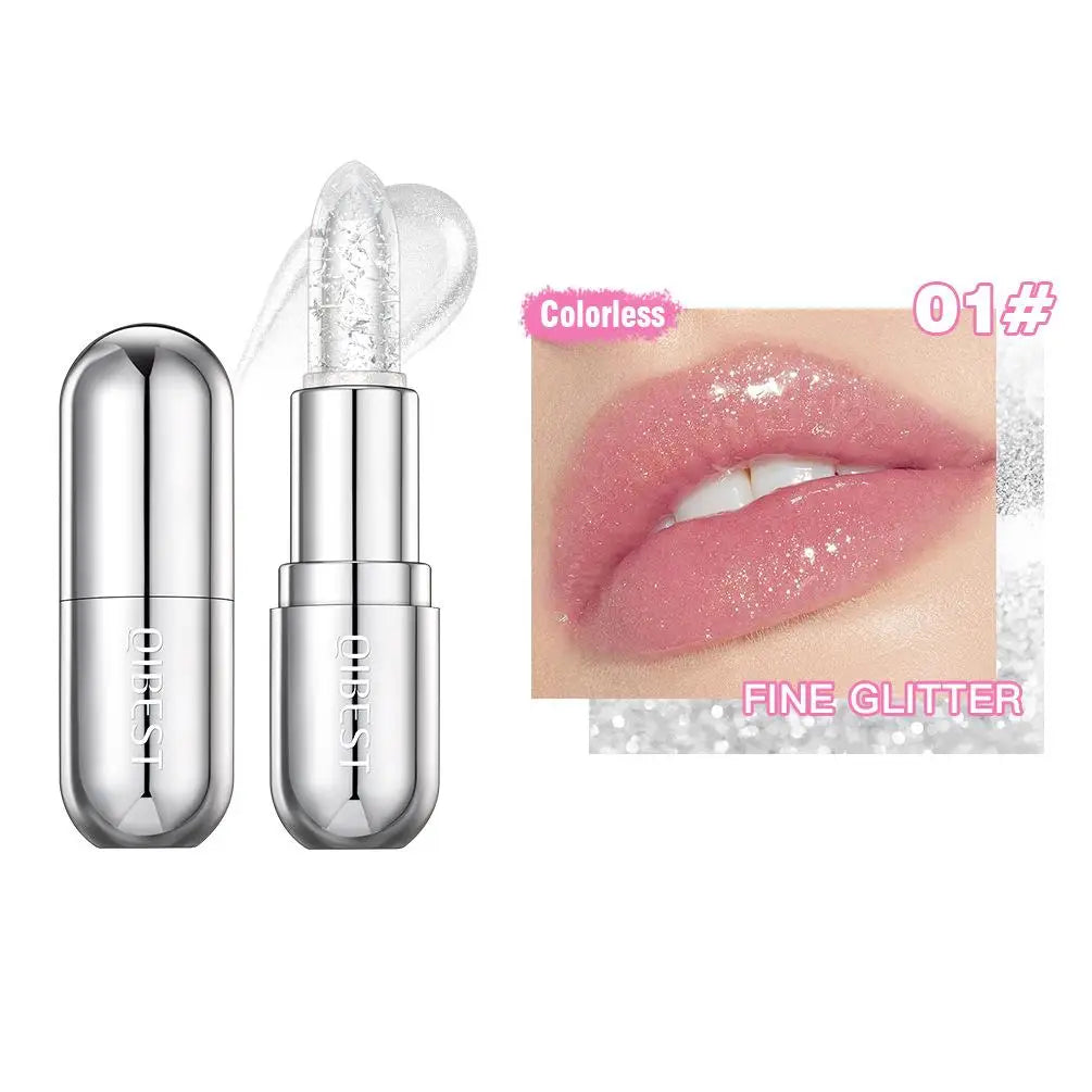 Batom Hidratante com Glitter Gelatinoso Impermeável 24 Horas