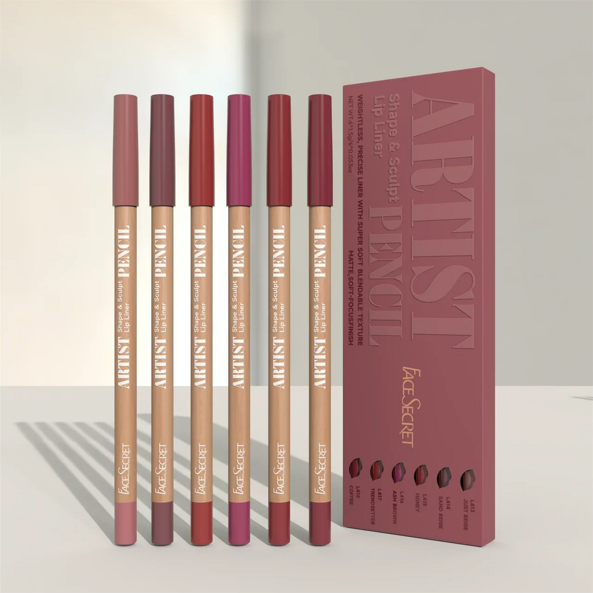 Conjunto Lápis Delineador Labial Face Secret Artist Shape Sculpt