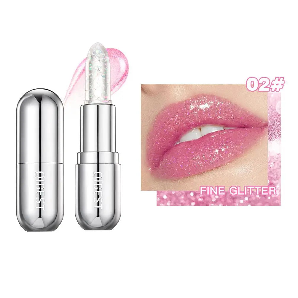 Batom Hidratante com Glitter Gelatinoso Impermeável 24 Horas