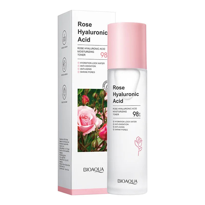 Tônico Facial Hidratante de Rosa e Ácido Hialurônico