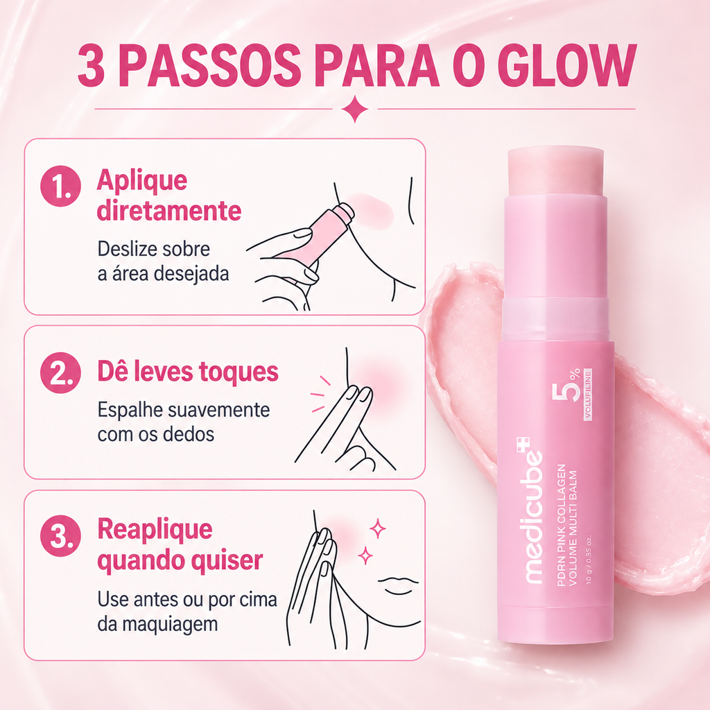 Medicube PDRN Pink Colágeno Volume Multi Balm | 5% Volufiline para Lábios Mais Volumosos
